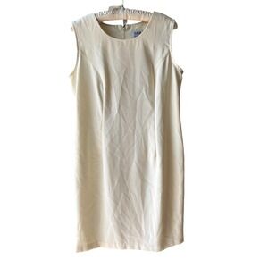 Vintage R&M Richards Karen Kwong Pale Butter Yellow Shift‎ Dress Women's 14P USA